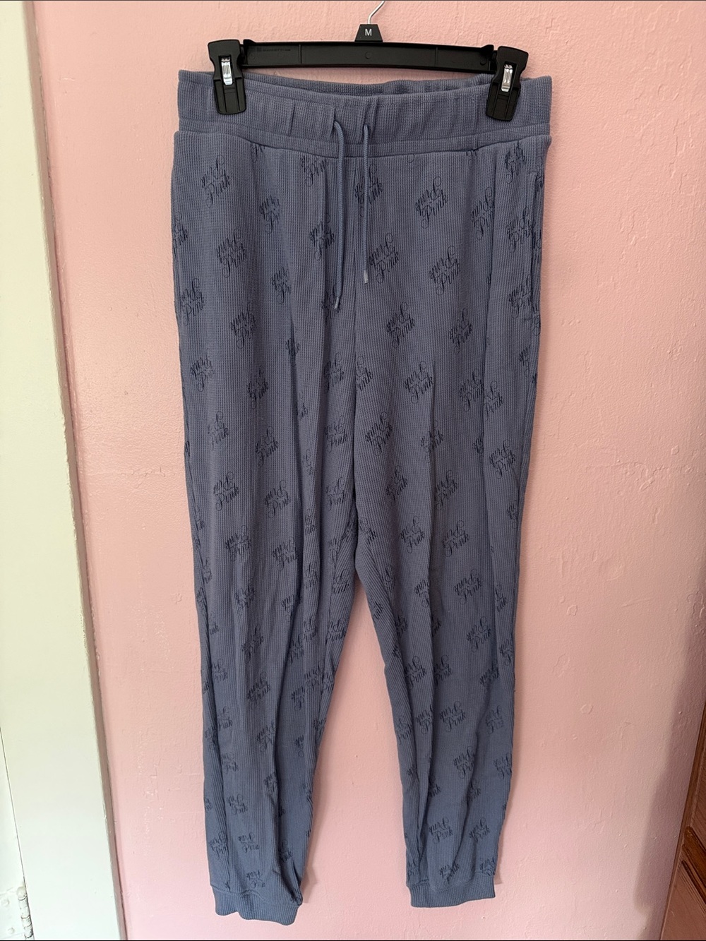 PINK Victoria's Secret Lavender Knit Logo Pajama Jogger Pants